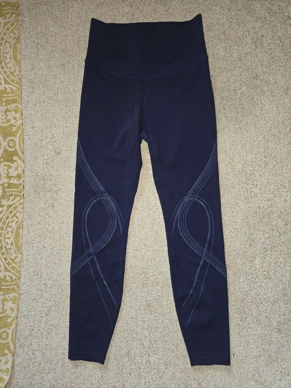 HALARA Navy High-Rise Leggings with Tonal Loop Detail